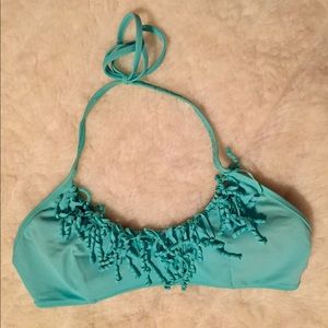 Teal Fringe Bikini Top